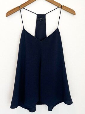 Tibi Navy Racerback Spaghetti Strap Cami Blouse Size 4